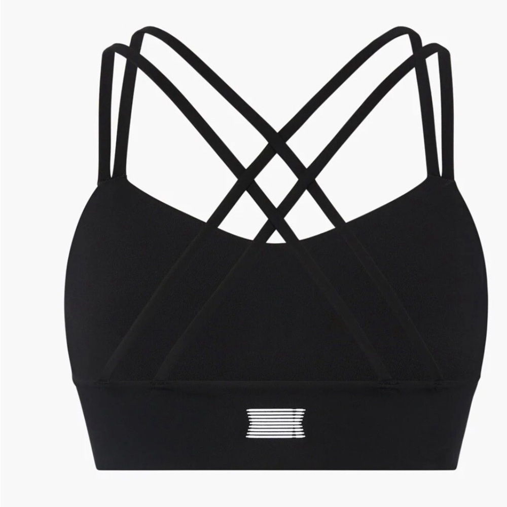 Savage X Fenty Women's On Rihpeat Black Sports Bra Caviar Size 12-14 gym workout